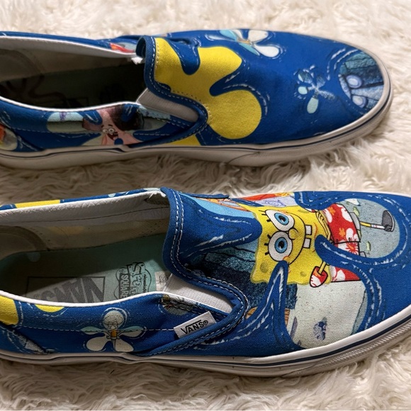 Vans SpongeBob Blue and Yellow Slip-Ons - Picture 2 of 5
